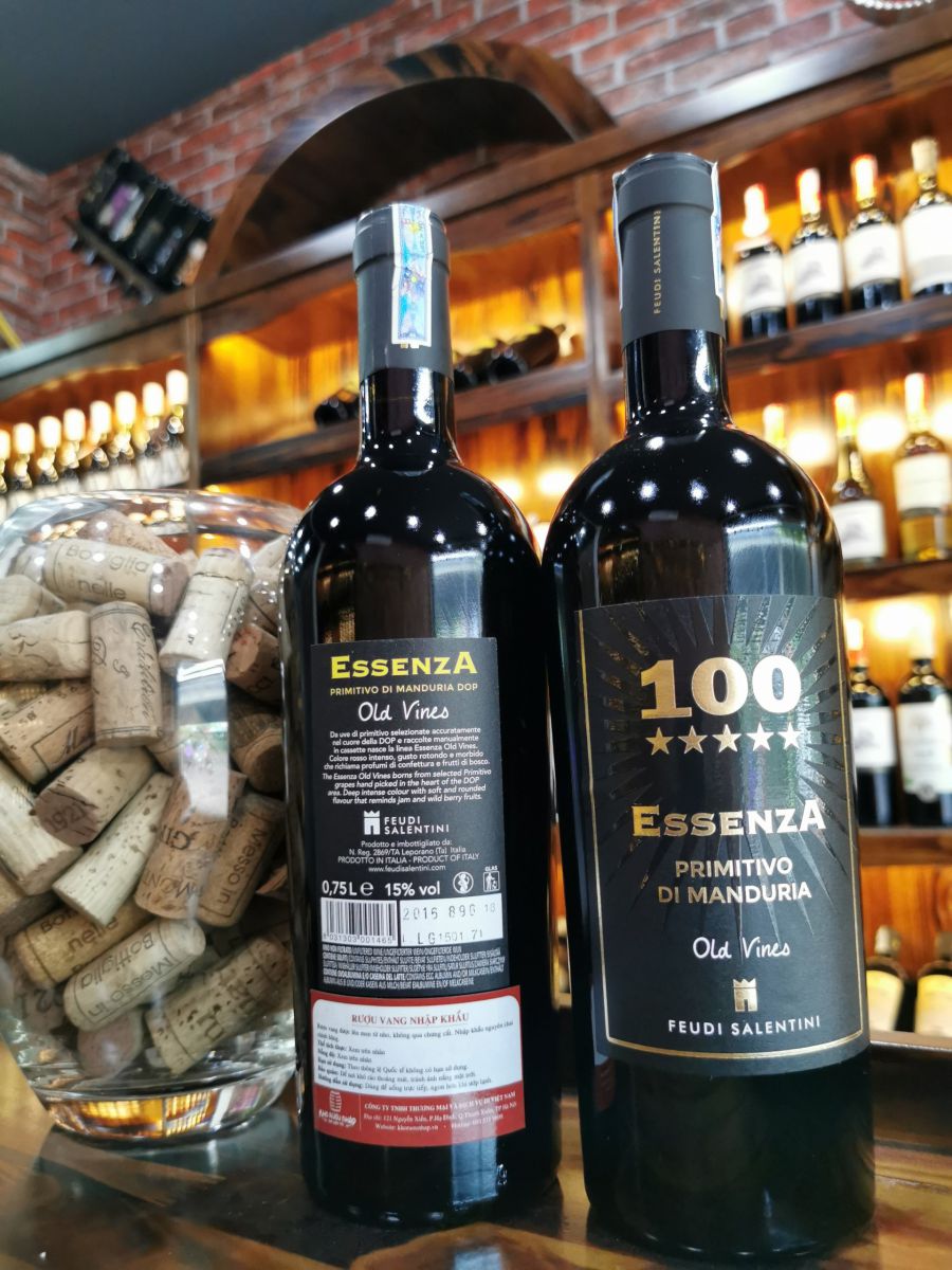 rượu vang 100 Essenza Primitivo