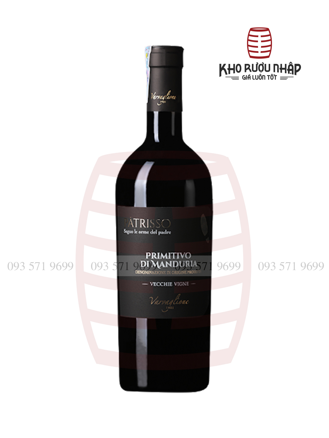 Rượu vang Patrisso Primitivo di Manduria chính hãng – NIE – 3000