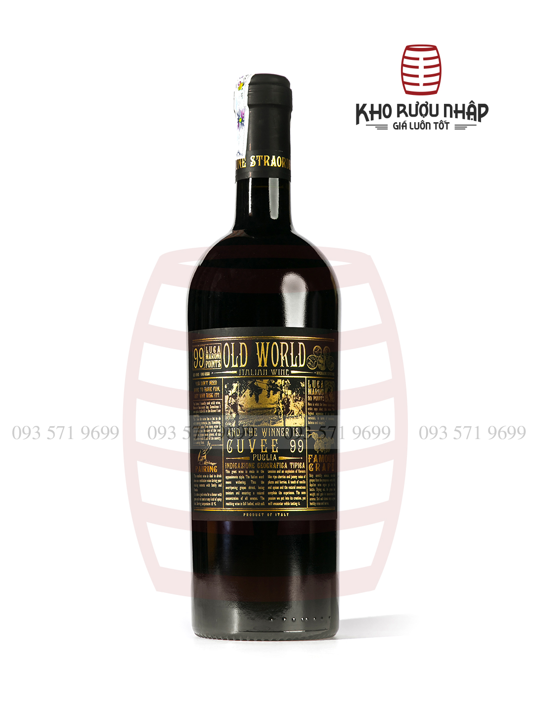 Rượu vang đỏ Ý – Old World Cuvee 99 thượng hạng – WP – 01550