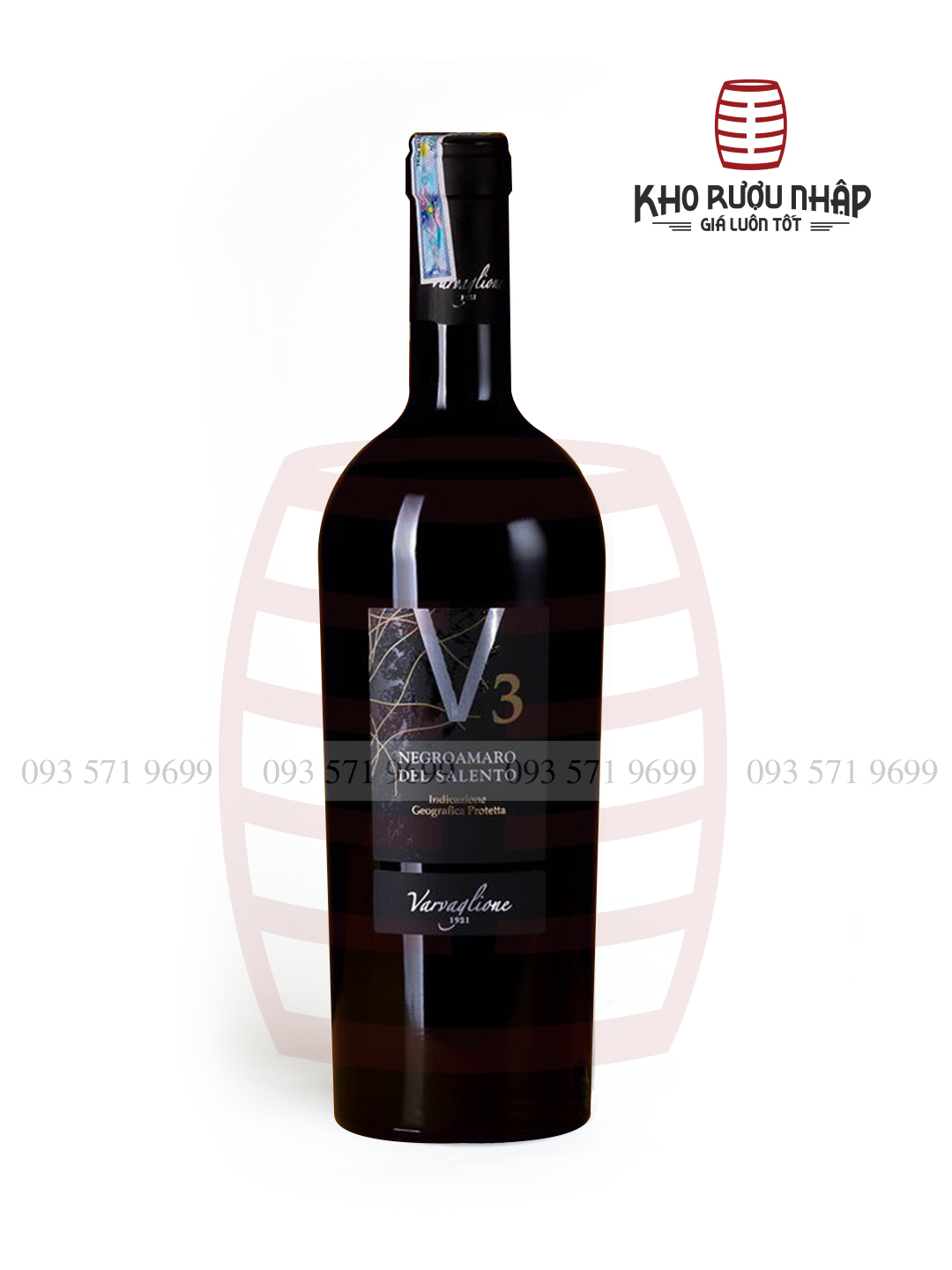 Rượu vang V3 Negroamaro – NIE-690 nhập khẩu chính hãng