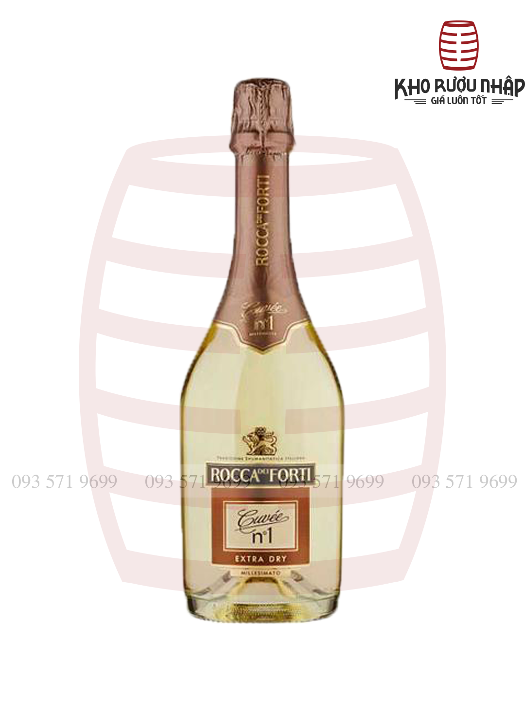 Rượu vang nổ Rocca Dei Forti No.1 Extra Dry – HP-495 số 1 nước Ý