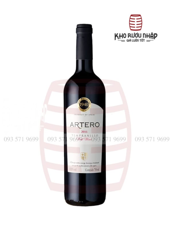 Rượu vang Artero Tempranillo Tây Ba Nha mã NIE-380