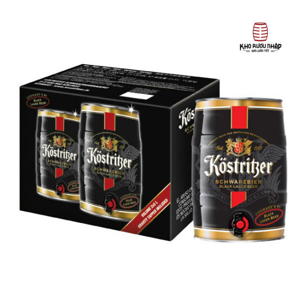 Bia Kostritzer Schwarzbier 4,8% Đức – bom 5 lít nhập khẩu chính hãng
