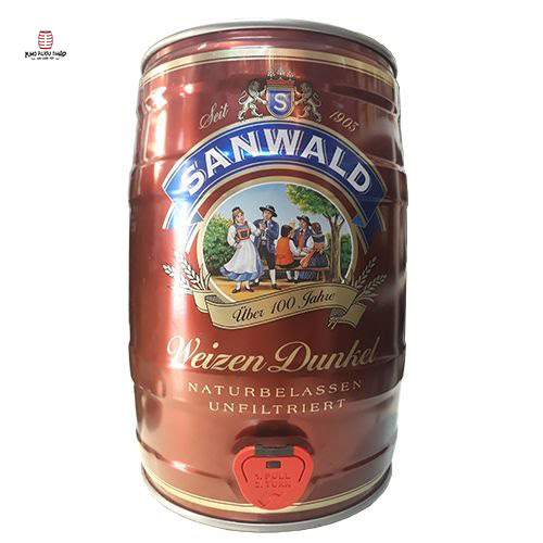 Bia Sanwald Weizen Dunkel 5% Đức – bom 5 lit chính hãng, giá tốt