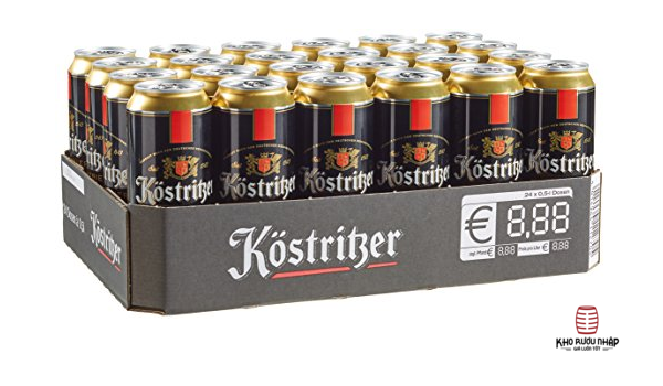Bia Kostritzer Schwarzbier 4,8% Đức – 24 lon 500 ml