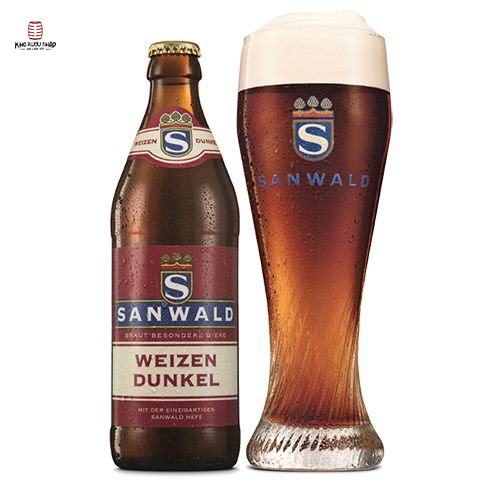 Bia Sanwald Weizen Dunkel 5% Đức – chai 500ml chính hãng, giá tốt