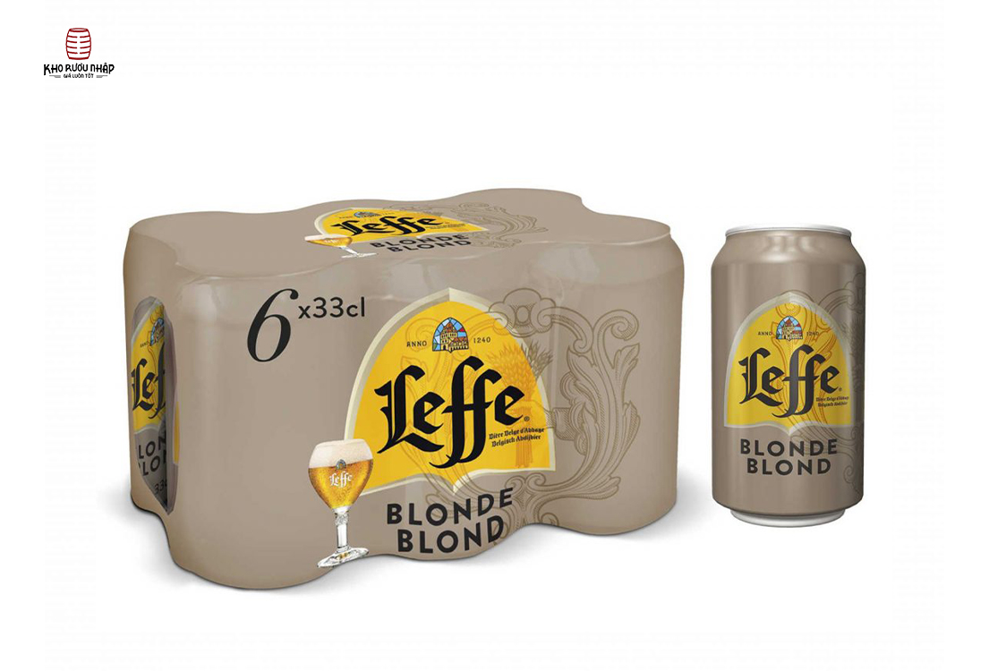 Bia Leffe vàng Blond 6,6% Bỉ chính hãng  – 24 lon 330ml