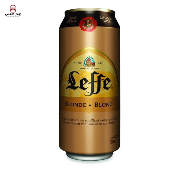 Bia Leffe vàng Blond 6,6% Bỉ cao cấp – 24 lon 500ml