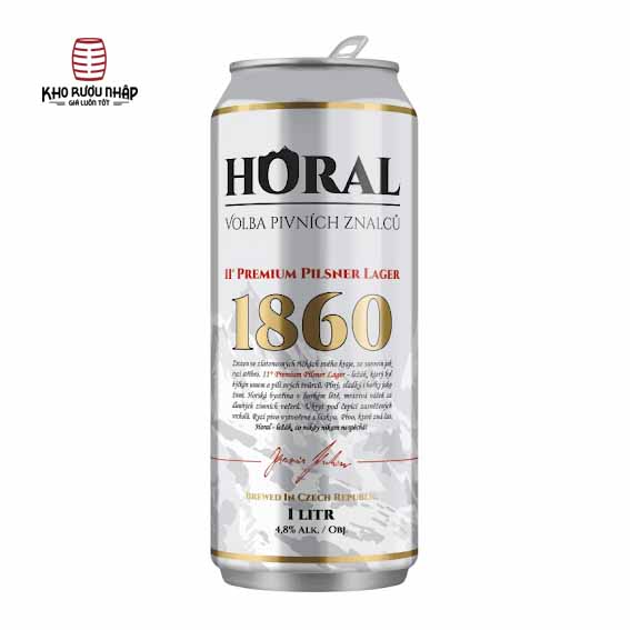 Bia Horal 1860 Pilsner Lager 4,6% Tiệp – 24 lon 500ml