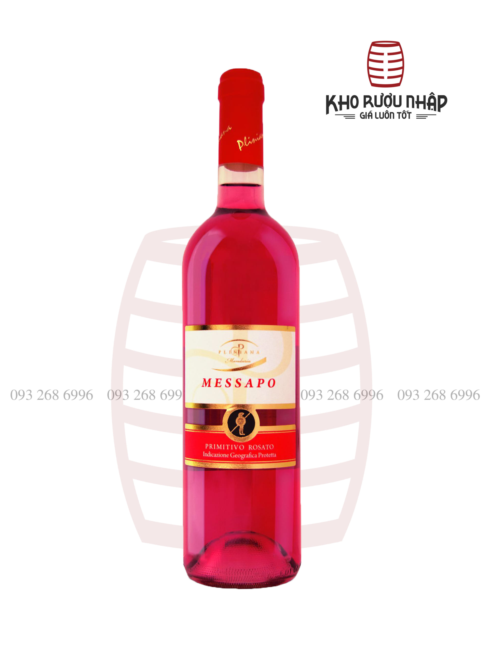 Rượu vang Ý Messapo Primitivo Rosato Salento Rosé IGP